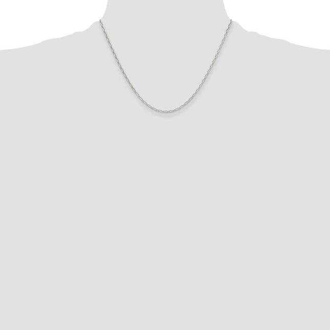 Sterling Silver Polished and D/C Mariner Link Chain, 9 x 2mm