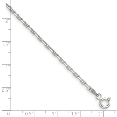 Sterling Silver Polished and D/C Mariner Link Chain, 9 x 2mm