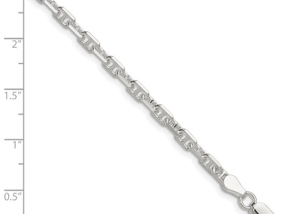 Sterling Silver Polished and D/C Mariner Link Chain (Style QMA100-8)