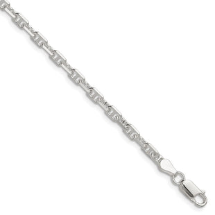 Sterling Silver Polished and D/C Mariner Link Chain (Style QMA100-8)