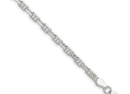 Sterling Silver Polished and D/C Mariner Link Bracelet