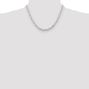 Sterling Silver Polished and D/C Mariner Link Chain