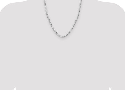 Sterling Silver Lightweight Flat Figaro Chain (Style QMB100-22)