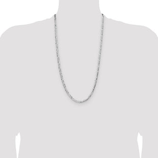 Sterling Silver Lightweight Flat Figaro Chain (Style QMB100-28)