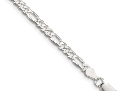 Sterling Silver Lightweight Flat Figaro Chain (Style QMB100-8)