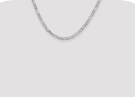 Sterling Silver Lightweight Flat Figaro Chain (Style QMB120-18)