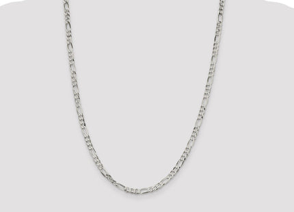 Sterling Silver Lightweight Flat Figaro Chain (Style QMB120-24)