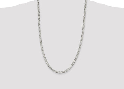 Sterling Silver Lightweight Flat Figaro Chain (Style QMB120-26)