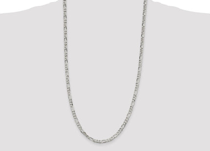 Sterling Silver Lightweight Flat Figaro Chain (Style QMB120-28)