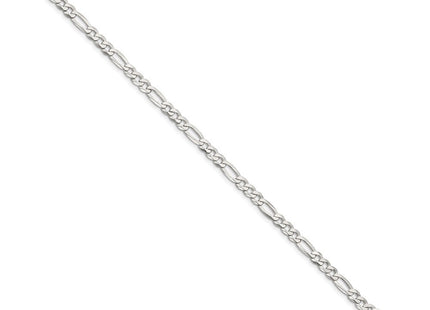 Sterling Silver Lightweight Flat Figaro Chain (Style QMB120-8)