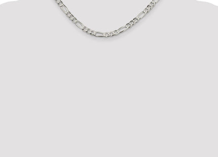 Sterling Silver Lightweight Flat Figaro Chain (Style QMB150-16)