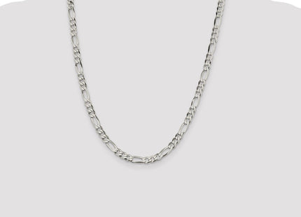 Sterling Silver Lightweight Flat Figaro Chain (Style QMB150-22)