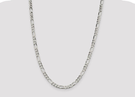 Sterling Silver Lightweight Flat Figaro Chain (Style QMB150-24)