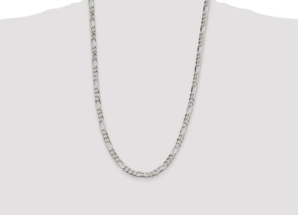 Sterling Silver Lightweight Flat Figaro Chain (Style QMB150-26)