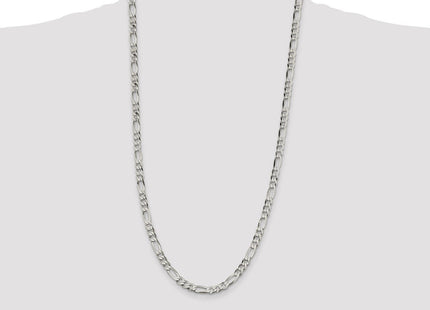 Sterling Silver Lightweight Flat Figaro Chain (Style QMB150-28)