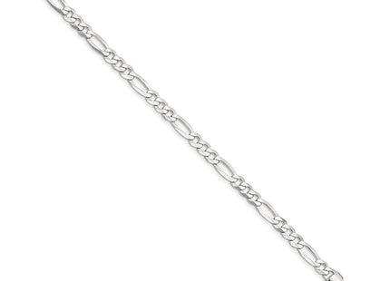 Sterling Silver Lightweight Flat Figaro Chain (Style QMB150-8)