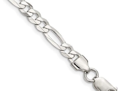 Sterling Silver Lightweight Flat Figaro Chain (Style QMB150-8)