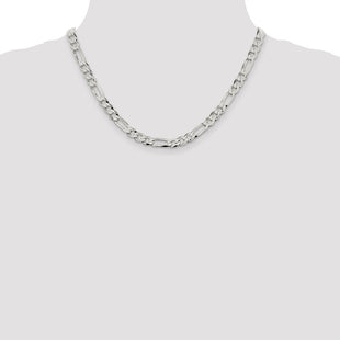 Sterling Silver Lightweight Flat Figaro Chain (Style QMB180-18)