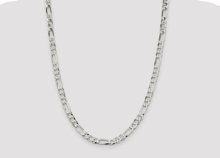 Sterling Silver Lightweight Flat Figaro Chain (Style QMB180-24)