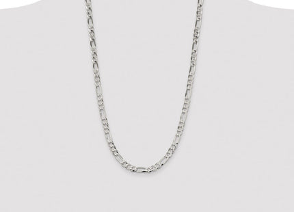 Sterling Silver Lightweight Flat Figaro Chain (Style QMB180-26)