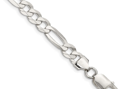 Sterling Silver Lightweight Flat Figaro Chain (Style QMB180-8)