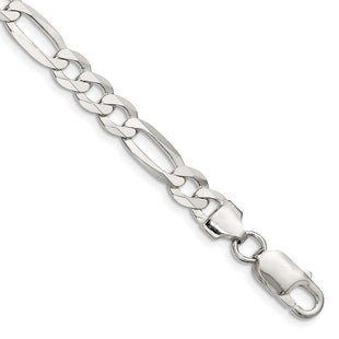 Sterling Silver Lightweight Flat Figaro Chain (Style QMB180-8)