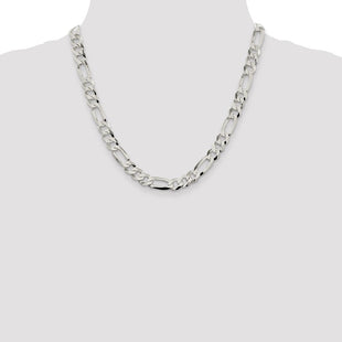 Sterling Silver Lightweight Flat Figaro Chain (Style QMB220-20)