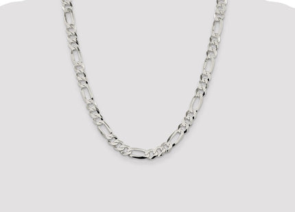 Sterling Silver Lightweight Flat Figaro Chain (Style QMB220-22)