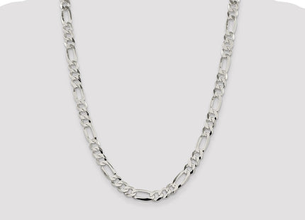 Sterling Silver Lightweight Flat Figaro Chain (Style QMB220-24)
