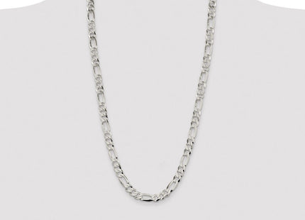 Sterling Silver Lightweight Flat Figaro Chain (Style QMB220-28)