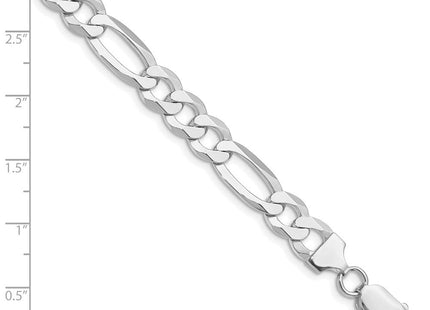 Sterling Silver Rhodium-plated Lightweight Flat Figaro Chain (Style QMB220R-8)