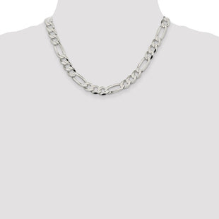 Sterling Silver Lightweight Flat Figaro Chain (Style QMB250-18)