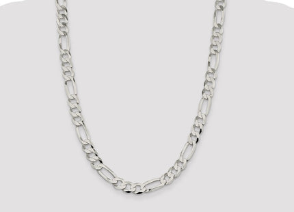 Sterling Silver Lightweight Flat Figaro Chain (Style QMB250-24)