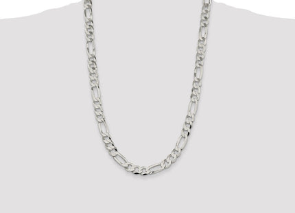 Sterling Silver Lightweight Flat Figaro Chain (Style QMB250-26)