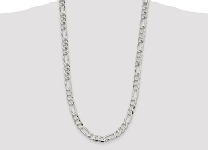 Sterling Silver Lightweight Flat Figaro Chain (Style QMB250-28)