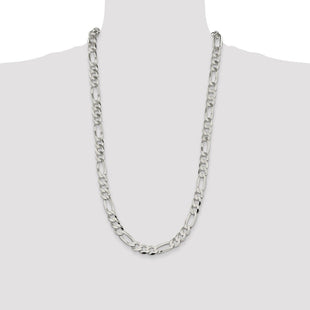 Sterling Silver Lightweight Flat Figaro Chain (Style QMB250-28)