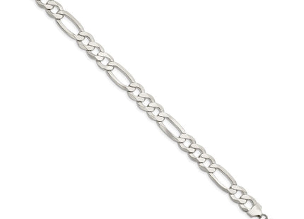 Sterling Silver Lightweight Flat Figaro Chain (Style QMB250-8)