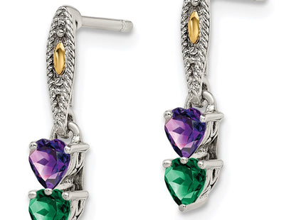 14k/Silver Two-Tone Earrings Style QME16 - Classique Jewelry Inc.