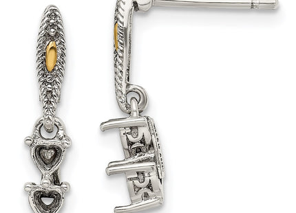 14k/Silver Two-Tone Earrings Style QME16 - Classique Jewelry Inc.