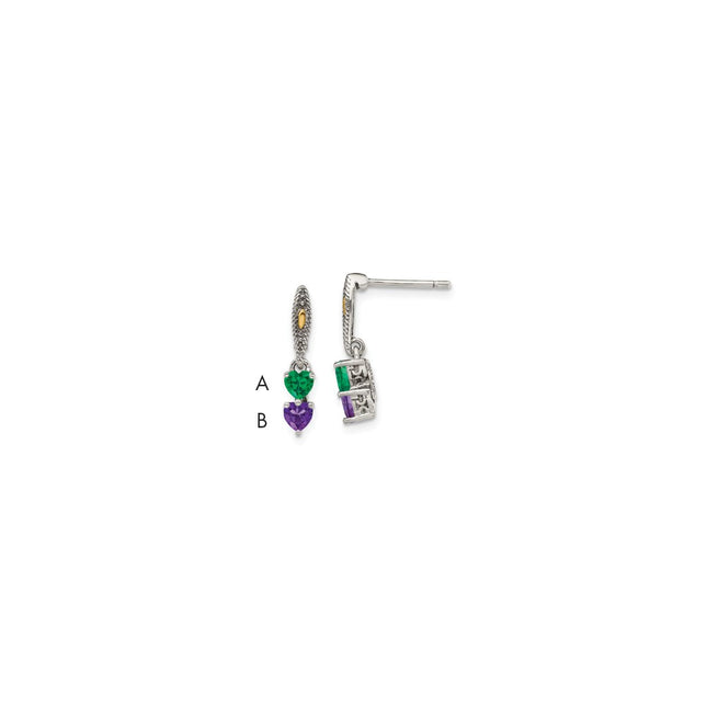 14k/Silver Two-Tone Earrings Style QME16 - Classique Jewelry Inc.