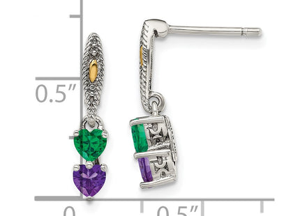 14k/Silver Two-Tone Earrings Style QME16 - Classique Jewelry Inc.