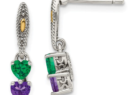 14k/Silver Two-Tone Earrings Style QME16 - Classique Jewelry Inc.