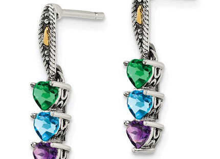 14k/Silver Two-Tone Earrings Style QME16 - Classique Jewelry Inc.