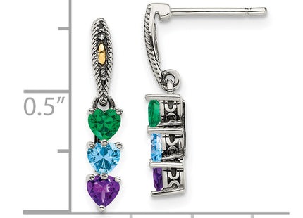 14k/Silver Two-Tone Earrings Style QME16 - Classique Jewelry Inc.