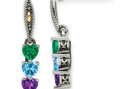 14k/Silver Two-Tone Earrings Style QME16 - Classique Jewelry Inc.