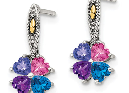 14k/Silver Two-Tone Earrings Style QME16 - Classique Jewelry Inc.