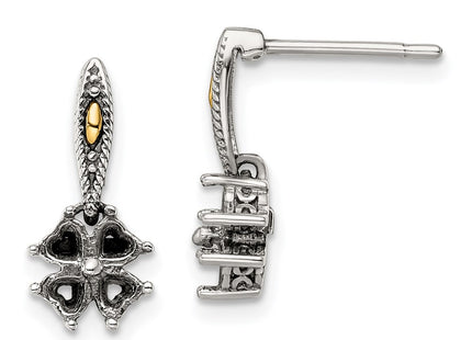 14k/Silver Two-Tone Earrings Style QME16 - Classique Jewelry Inc.