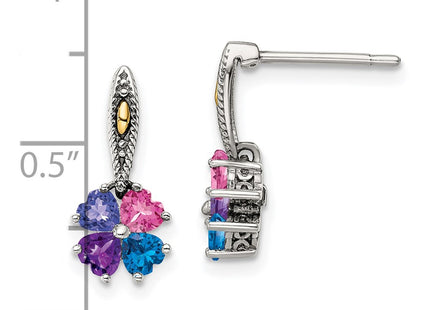 14k/Silver Two-Tone Earrings Style QME16 - Classique Jewelry Inc.