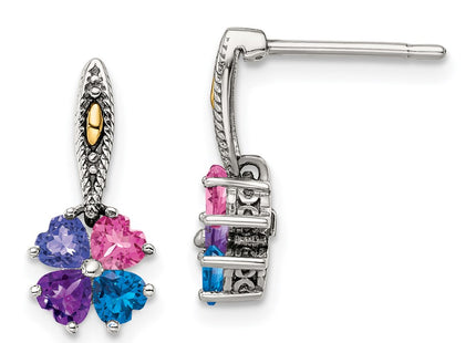 14k/Silver Two-Tone Earrings Style QME16 - Classique Jewelry Inc.