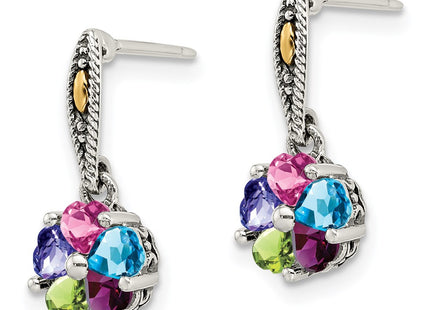 14k/Silver Two-Tone Earrings Style QME16 - Classique Jewelry Inc.